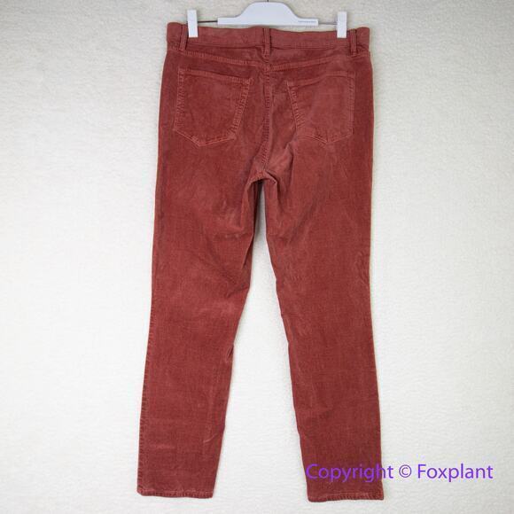 New! Loft women's rusty brick red corduroy high waist skinny‎ pants, size 31 - Picture 6 of 12